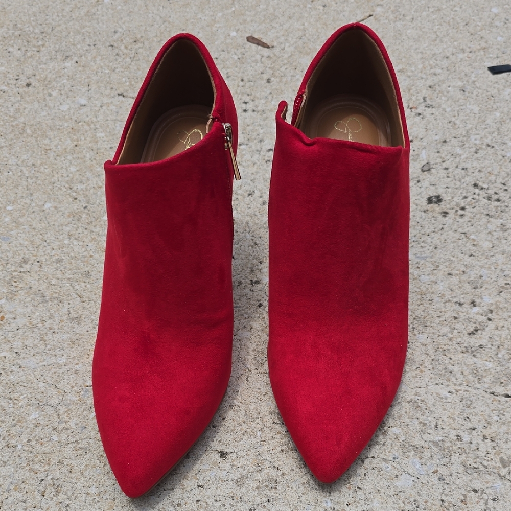 Jessica Simpson Red Suede Ankle Boots
